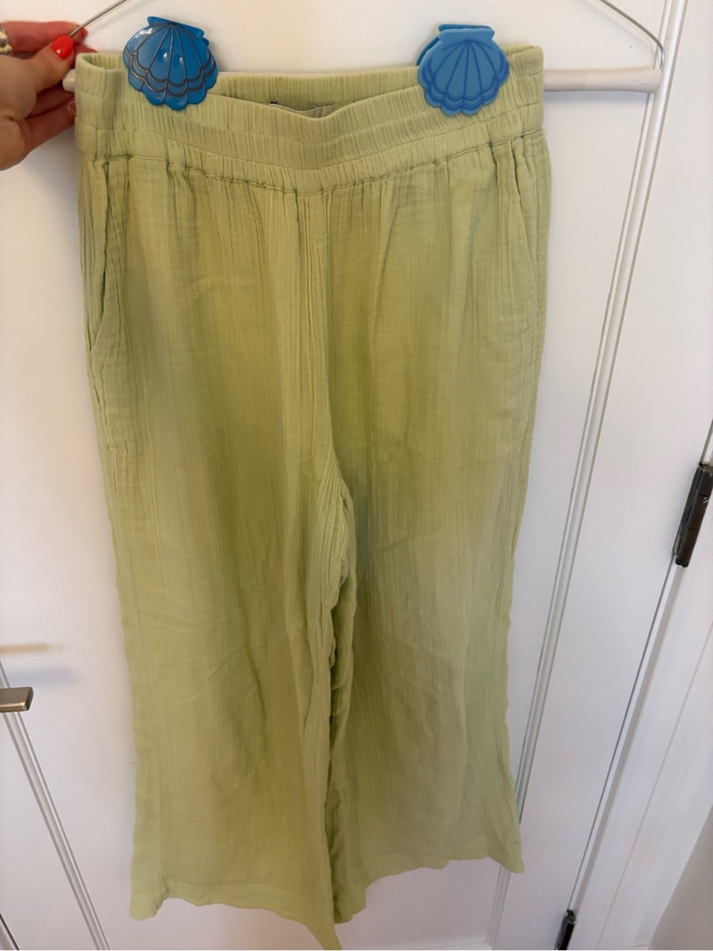 Abercrombie & Fitch Pale Green Linen Gauze Pants